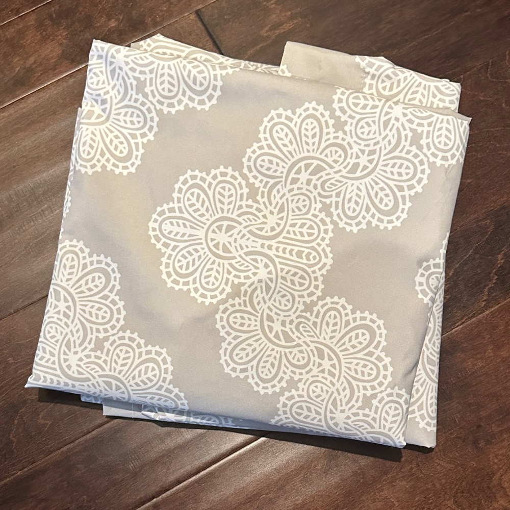 Waverly Cream and White Patterned Curtains